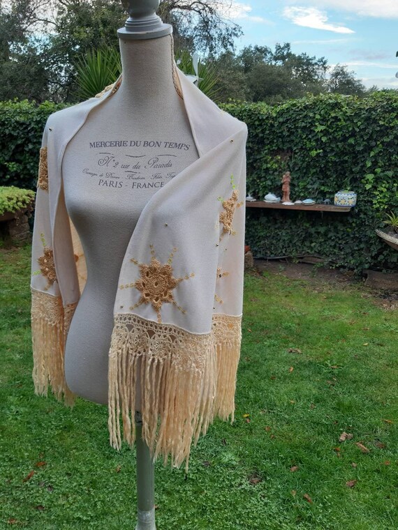 Mantón vintage 60s baúl amarillo chic - Etsy