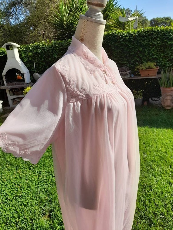 Vintage 40s candy pink nightgown tulle cloud fluff