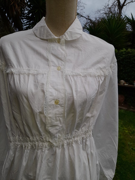 Antique nightgown nightgown white shirt 900s vint… - image 5