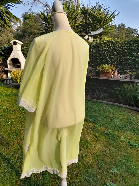 Delicate green dressing gown vintage 40s shabby c… - image 7