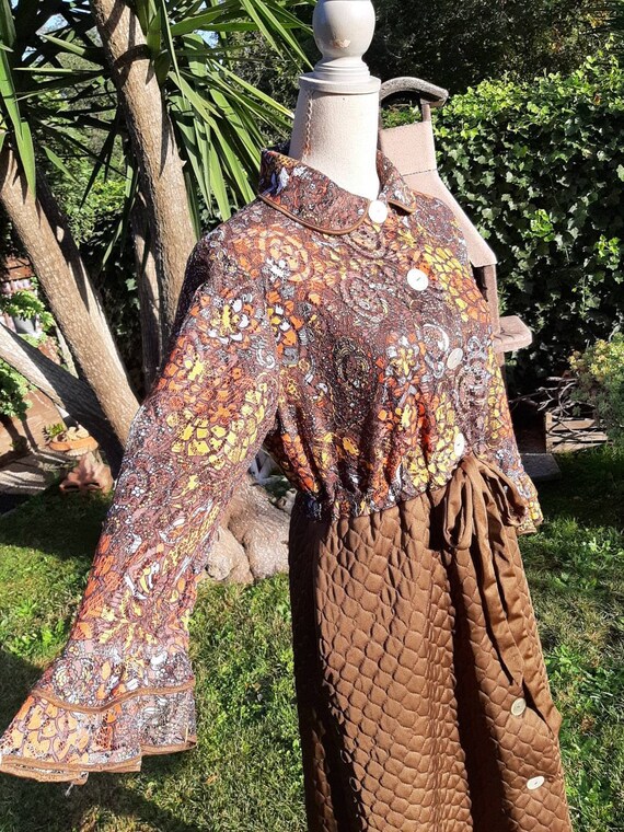 Dressing gown 50s vintage ruffle britain dressing