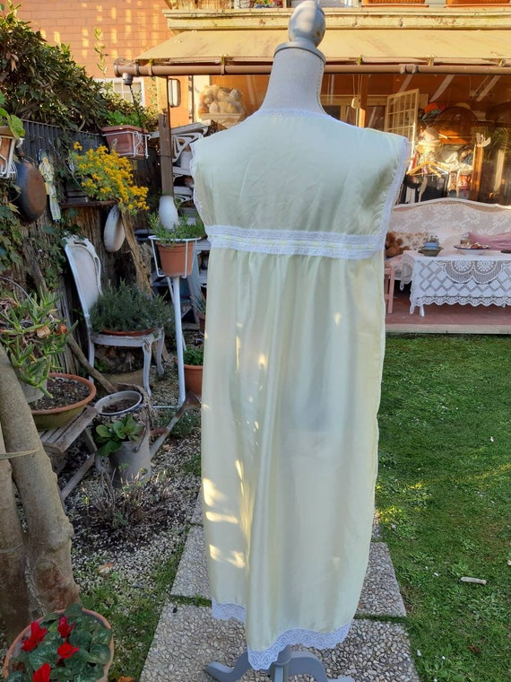 Nightgown 40s bridal shabby chic vintage yellow s… - image 8