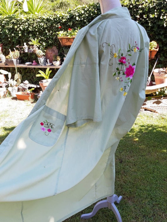 Kimono dressing unisex bedroom dress vintage green