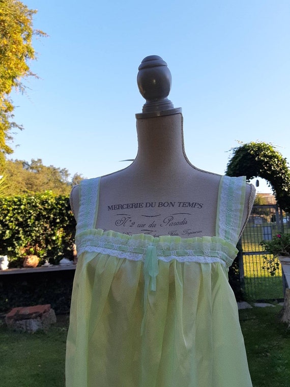 Vintage green green green green green lace 60s nig