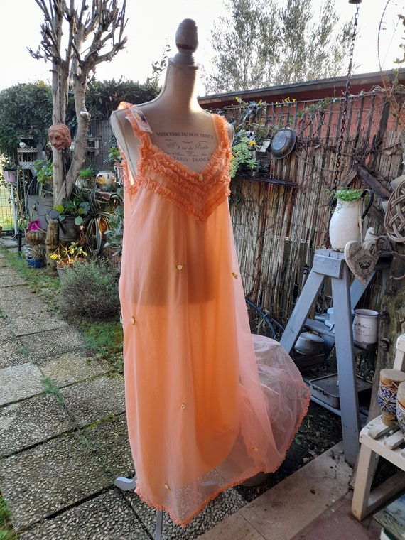 Charming chiffon nightdress shabby chic vintage o… - image 2