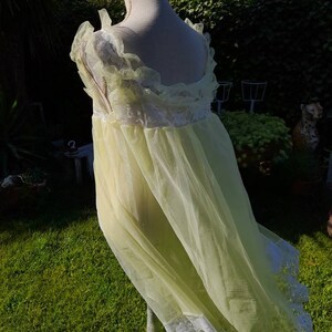 Yellow nightgown vintage 40s Marie Antoinette style nightgown bride wedding shabby chic cloud romantic ITALIAN fashion doll style image 9