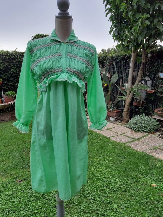 Green nightgown shabby chic woman sensual lingerie