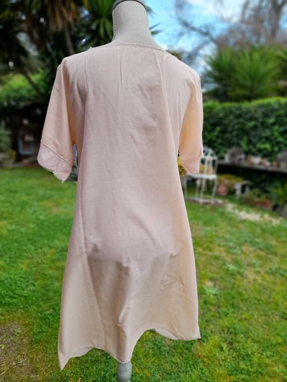 Vintage 50s salmon pink nightgown grandmother's l… - image 5