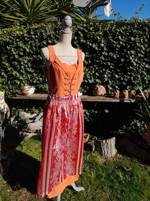Vintage dress 70s dirndl country tradition Austri… - image 10