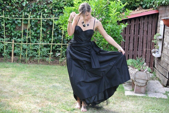 Dress black dress woman black satin tulle party d… - image 7