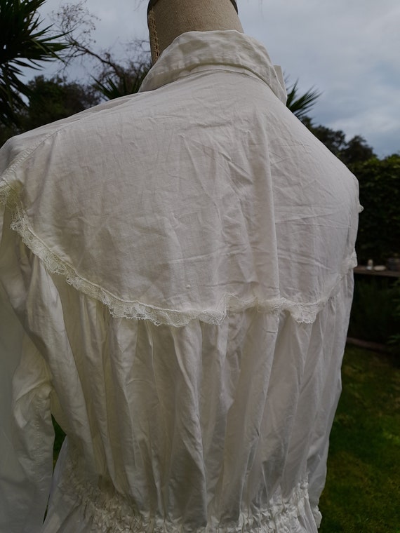 Antique nightgown nightgown white shirt 900s vint… - image 8