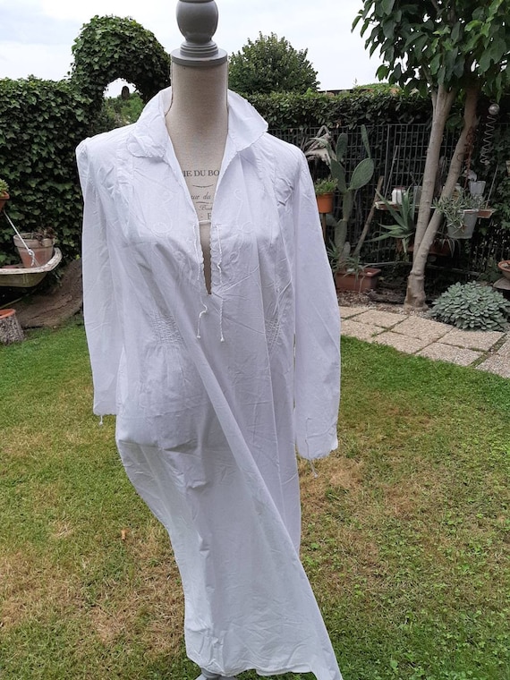 Vintage nightgown natural cotton lingerie woman wh