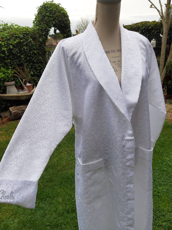 Dressing gown mixed silk dressing gown shabby chi… - image 1