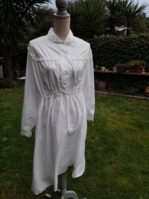 Antique nightgown nightgown white shirt 900s vint… - image 4