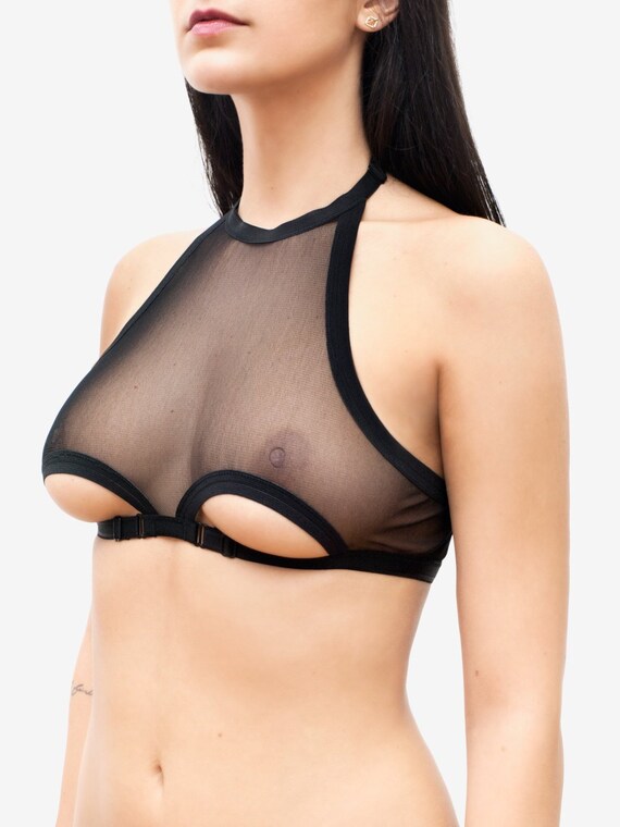 Schiere Bh Erotische Dessous Sexy Bh Mesh Bh Schwarzer Bh -5594