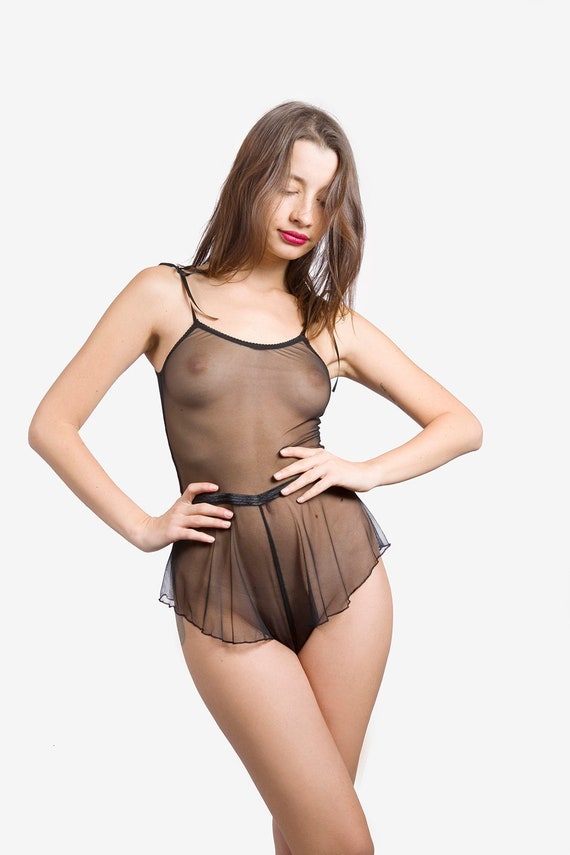 Sheer Lingerie Black Lingerie See Through Slip Dress Wif