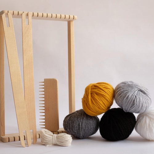 Mini Weaving Loom Kit Grayscale Etsy UK