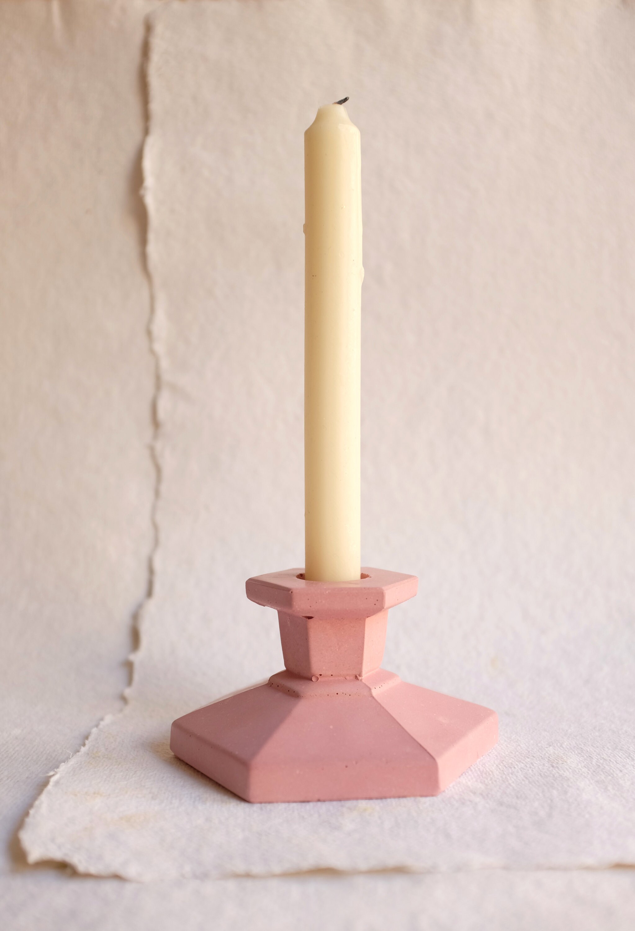 Concrete Candlestick Holders Pink Etsy