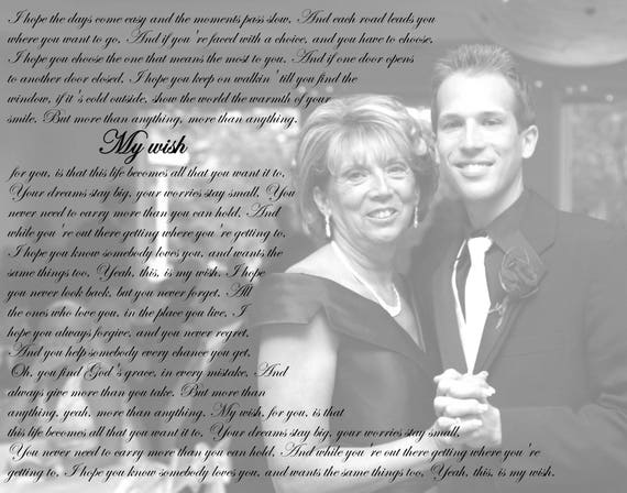 Mother Son Dance Custom Song Lyric Photo Print Mother Of The Etsy