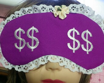 Embroidered Sleep Mask, Eye Mask with lace, Purple Pink Sleep Mask, Travel Mask, Blindfold, Yoga eye pillow, Travel Eye Pillow