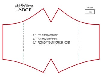 Seamless Mask Pattern, 4 Sizes, Step-by-Step Instructions (PDF Pattern)