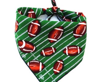 Football Field Dog Bandana, Classic Tie On Style, Fits Small to Medium Dogs