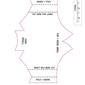 Batwing Mask Pattern for Adults Teens Juniors and Child Size with Visual Step by Step Instructions