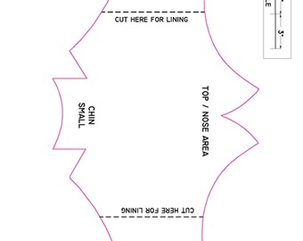 Batwing Mask Sewing Pattern, Child to Adult Sizes (Digital Download)