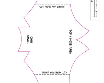 Batwing Mask Pattern for Adults Teens Juniors and Child Size with Visual Step by Step Instructions