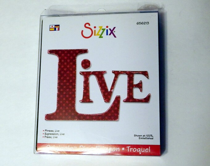 Sizzix Originals Die Live Phrase, Card Making Die Live, Sizzix