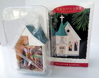Vintage Keepsake Church Ornament, Handcrafted Collector's Series, 1995