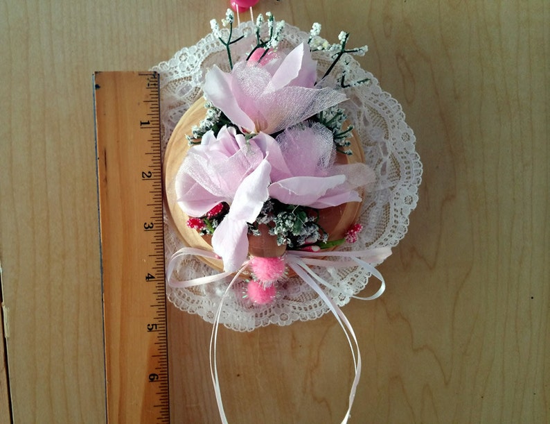 Baby Pink Rose Flowers Wall Hanging on Wood Wood and Flowers Wall Decoration Small Wall Decoration Small Door Hangers Flower Wall Accent