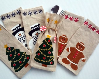 Christmas Holiday Gift Pouch, Holiday Pouches, Christmas Gift Bags, Holiday Goodie bags