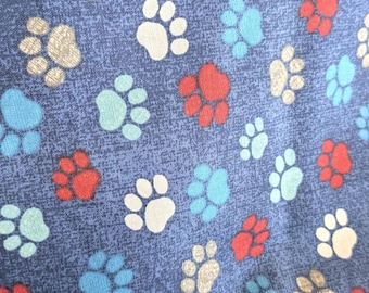 100 percent Cotton Paw Prints fabric by the yard