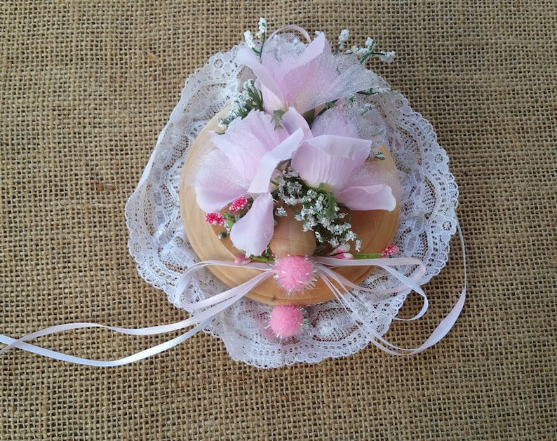 Baby Pink Rose Flowers Wall Hanging on Wood Wood and Flowers Wall Decoration Small Wall Decoration Small Door Hangers Flower Wall Accent