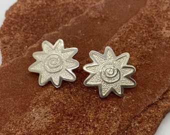 Sterling Silver Petroglyph sun earrings