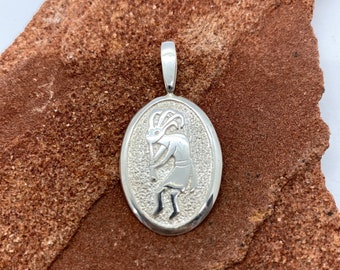 Sterling Silver Kokopelli pendant, necklace charm southwest