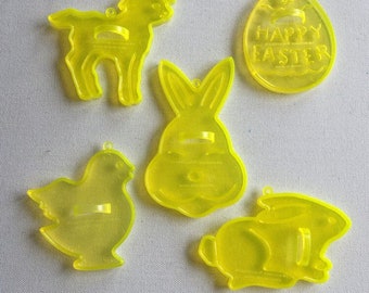 Easter Cookie Cutters-  Egg Rabbit Bunny  Chick Lamb Yellow Amscam
