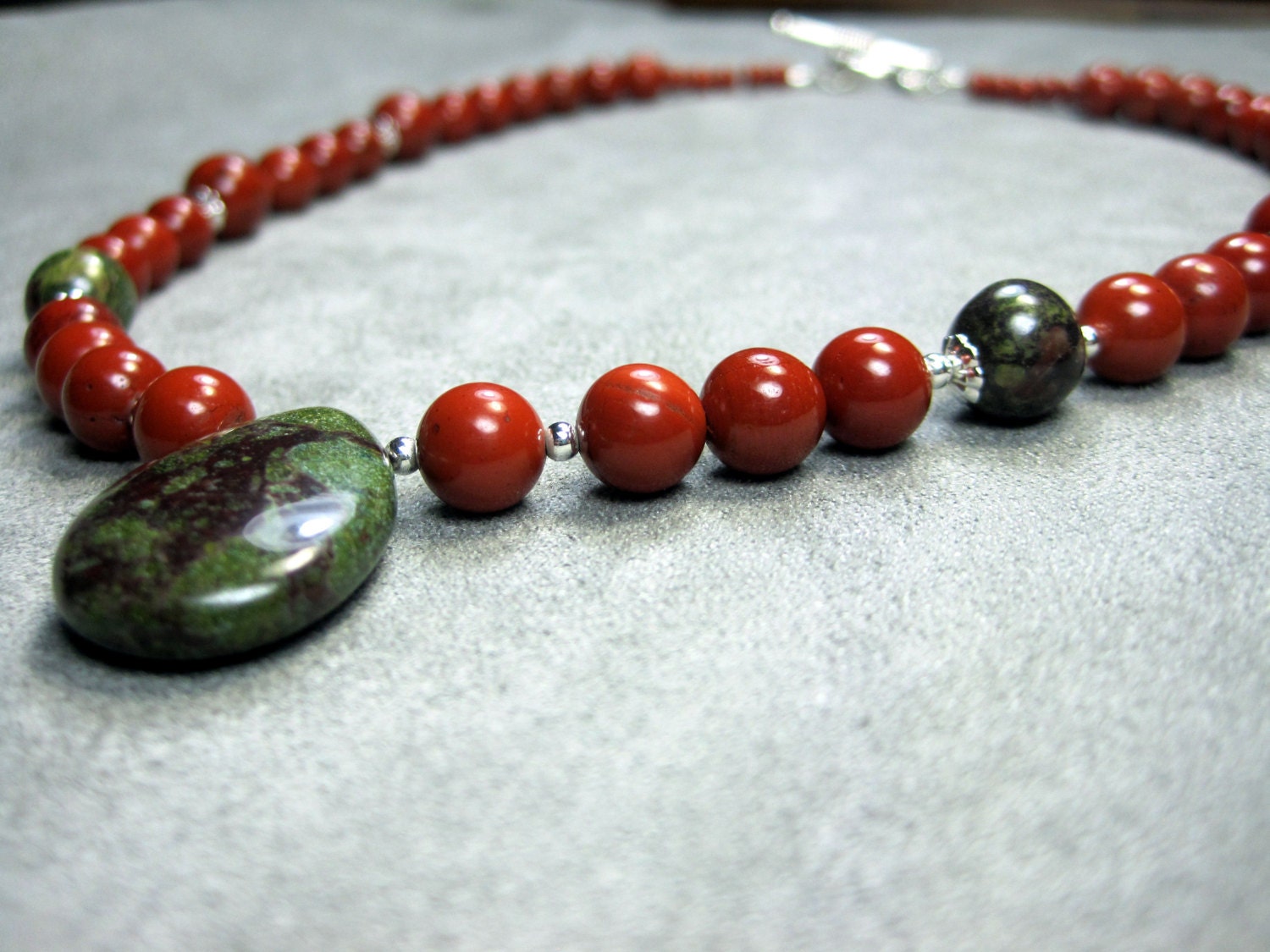 Dragon blood jasper necklace Clearance