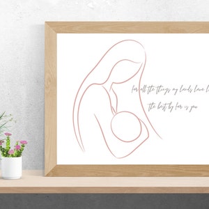 Minimalistische Mutter & Baby Digitaldruck | Kinderzimmer Wand Kunst | Sofort Download