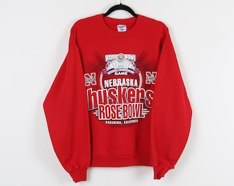 Vintage Y2K Nebraska Huskers 2002 Rose Bowl National Championship Football Crewneck Sweater AT&T Sponsor Promo Pullover Sweatshirt Size L