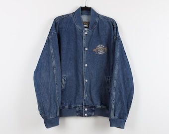 Vintage 90s Navy Members Only Windbreaker Jacket Full Zip Moto