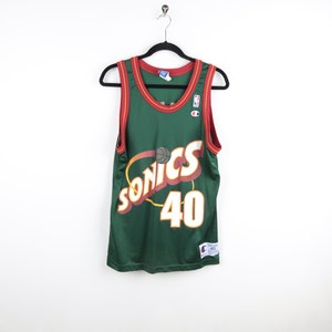 Vtg 90s Seattle Supersonics NBA Basketball Jersey Sz 52 XXL Sonics