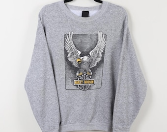 90s Vintage Harley Davidson Sweatshirt Size Large Vtg Black Erich