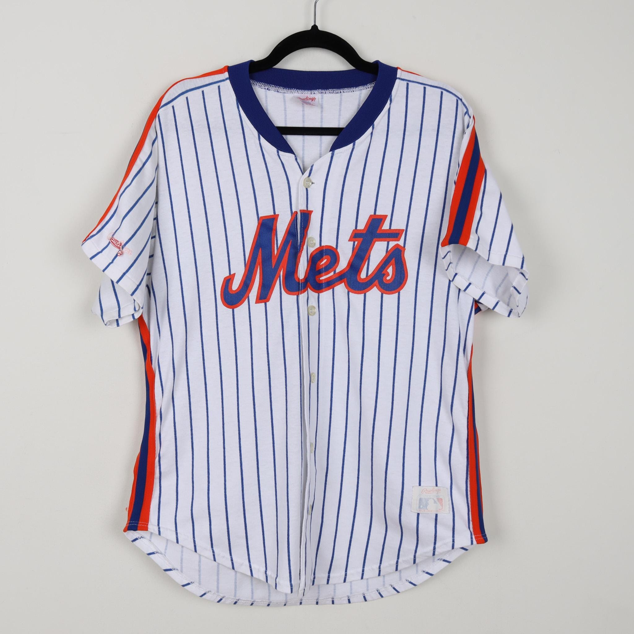 Vintage 90s NY New York Mets Baseball Jersey MLB Striped Major