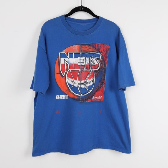 Buy Vintage 90s New Jersey Nets NBA Basketball Blue Graphic Print 