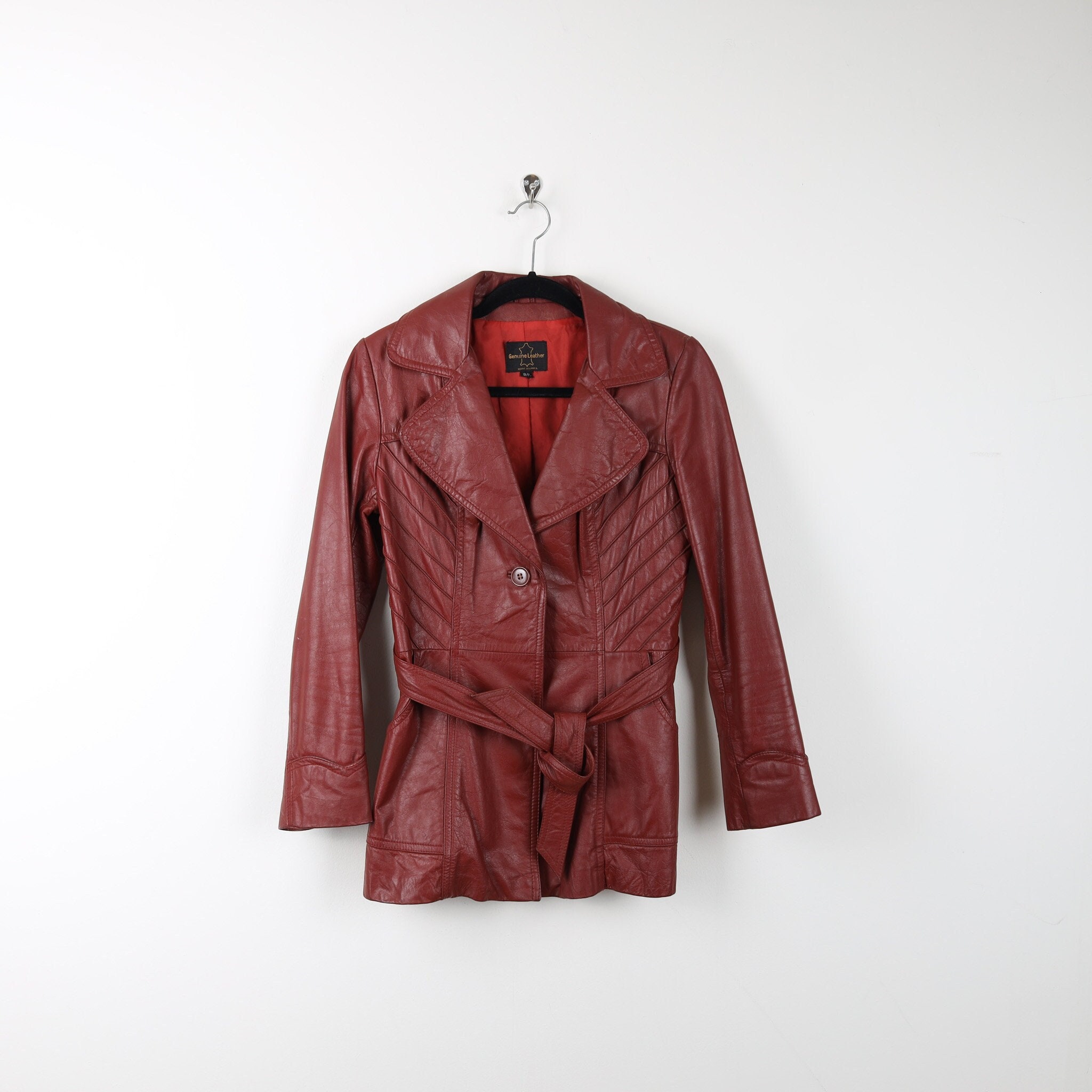 ジャケット・アウター leather jacket vintage \"made in France\" French Cyclist Jacket Leather - Etsy