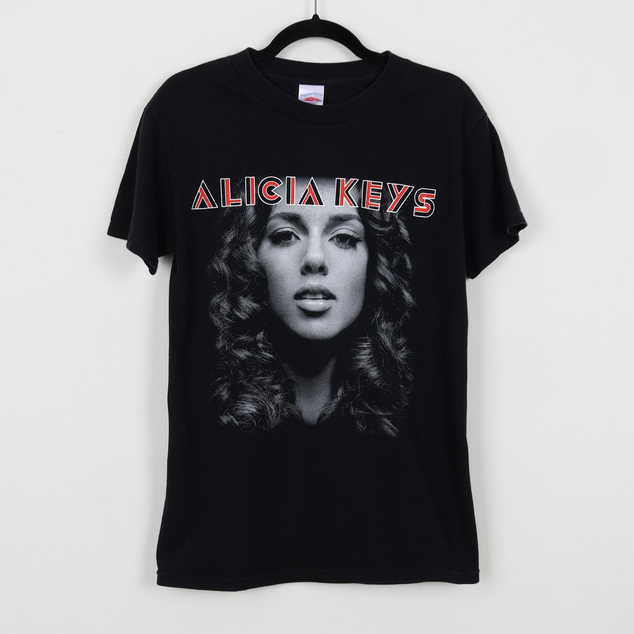 ALICIA KEYS 2008年来日公演オフィシャルTシャツ S Vintage Y2K Alicia Keys as I Am 2008 Tour Black Graphic Tee R&B