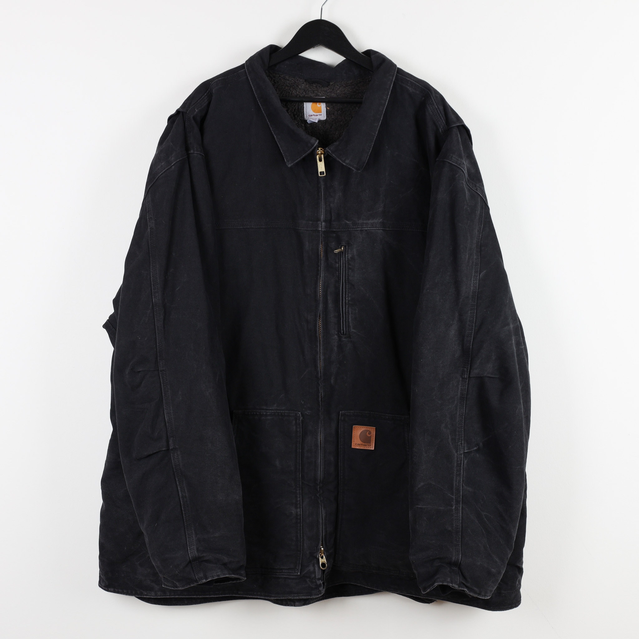 Vintage 90s Carhartt Black Faded Outdoors Working Jacket Straps