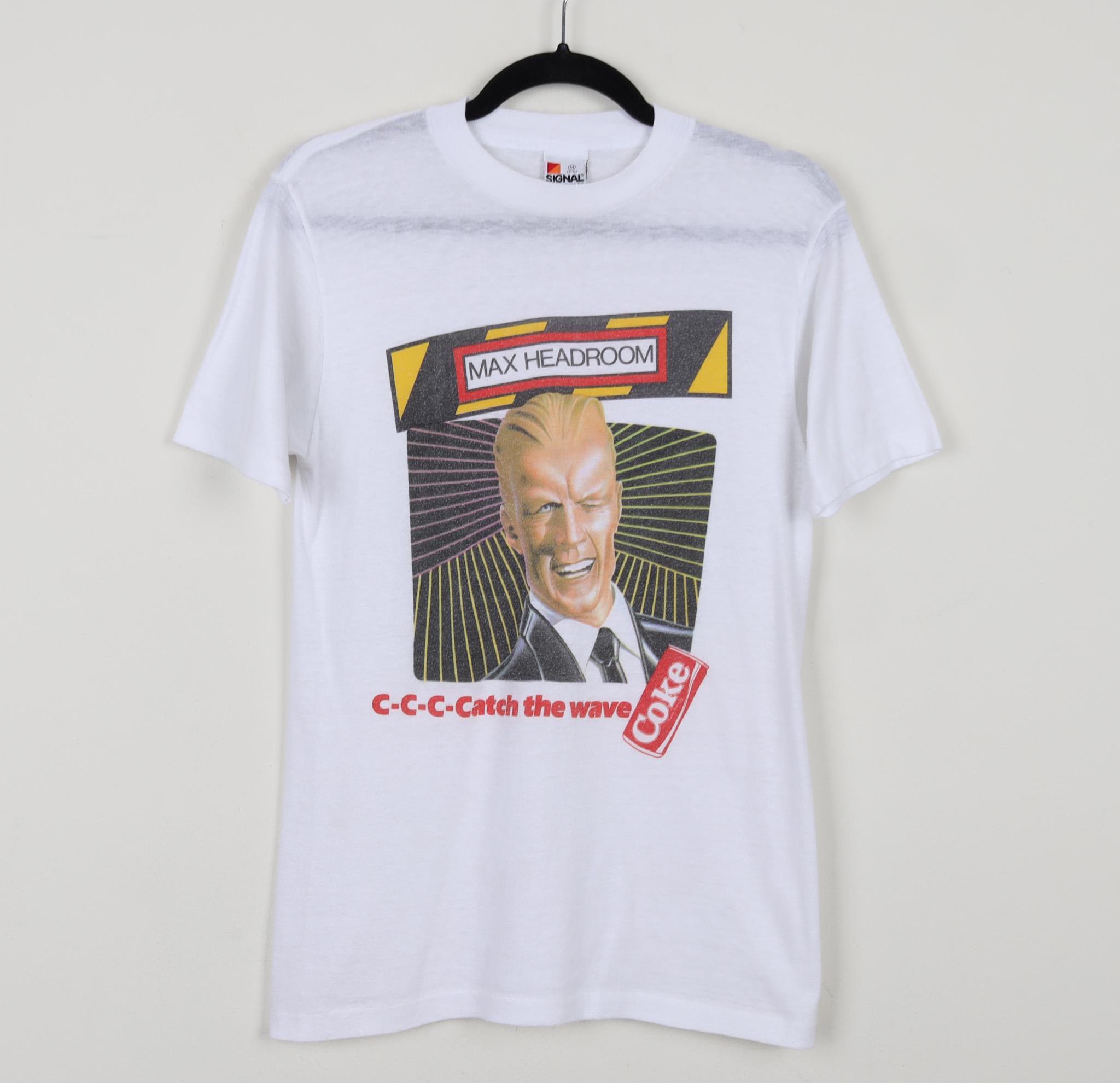 Vintage 80s Max Headroom Catch the Wave Coke Coca Cola White